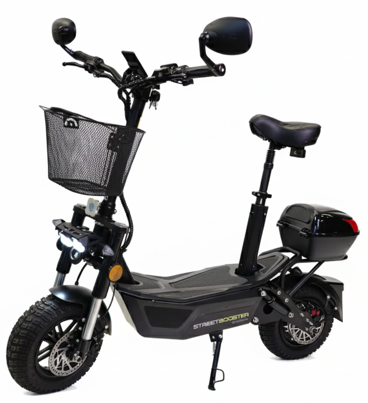 STREETBOOSTER Allrad - E‑Scooter mit Sitz und Straßenzulassung, Roller, Fahrzeug, Maschine, Rad, Motorrad, Roller, Fahrzeug, Maschine, Rad, Motorrad